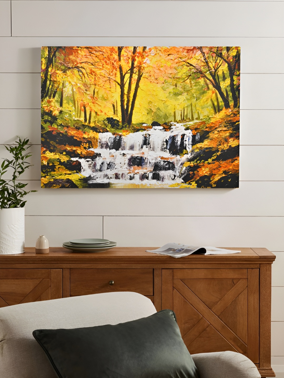 

EverHOME Yellow & White Floral and Botanical Wooden Wall Paintings