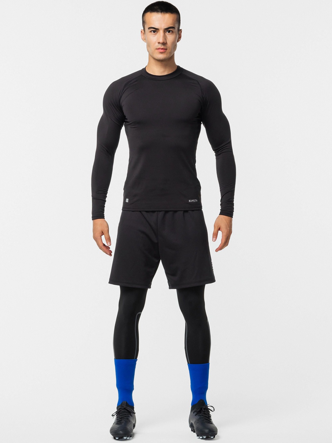 

Kipsta By Decathlon Men Black Keep Comfort Sports Compression Tights