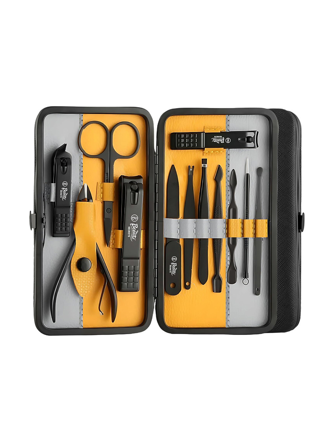 

Beaute Secrets Set Of 12 Stainless Steel Nail Scissors Grooming Kit, Yellow