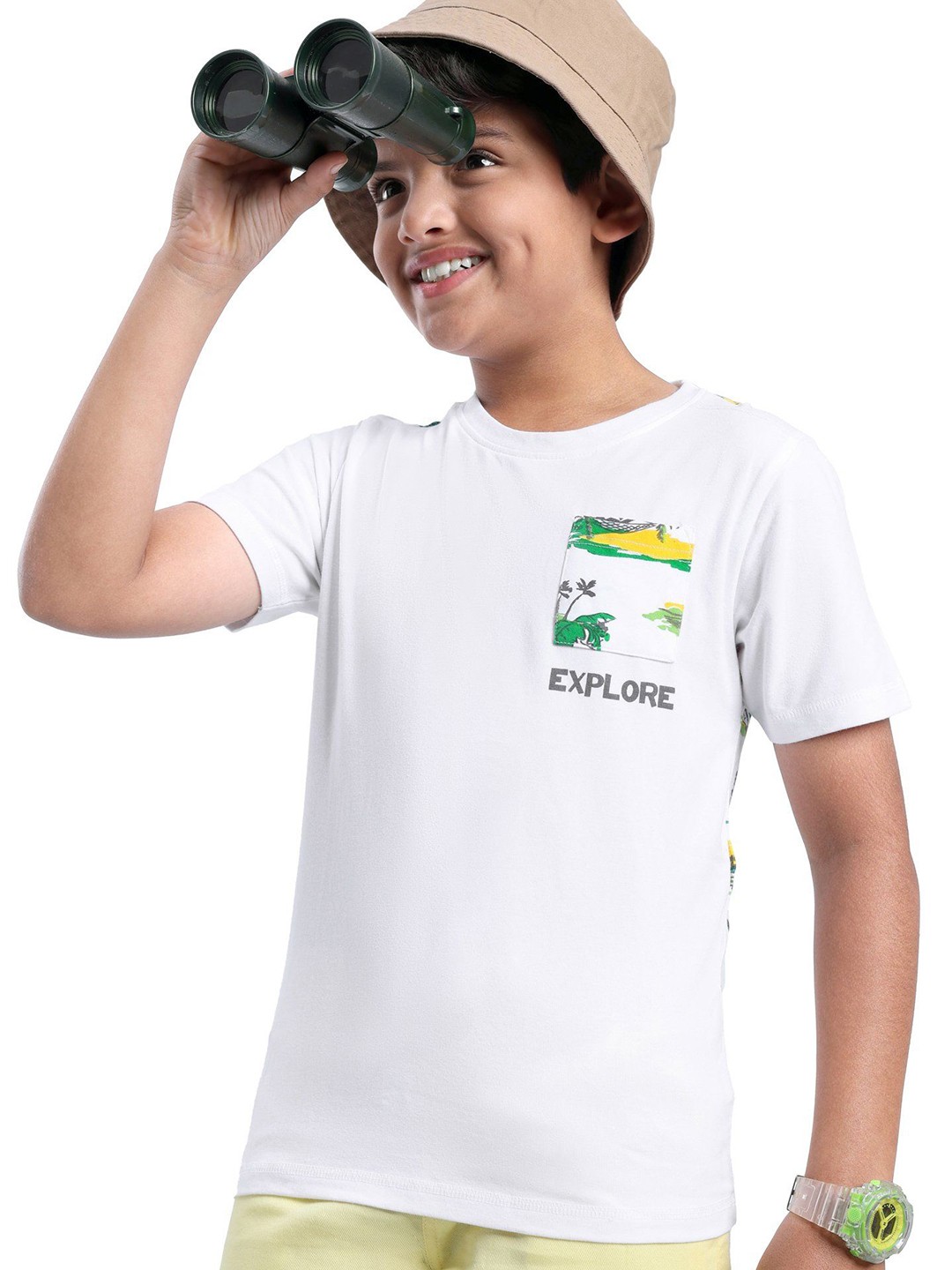 

ARIAS By LARA DUTTA Boys Typography Printed Hooded T-shirt, White