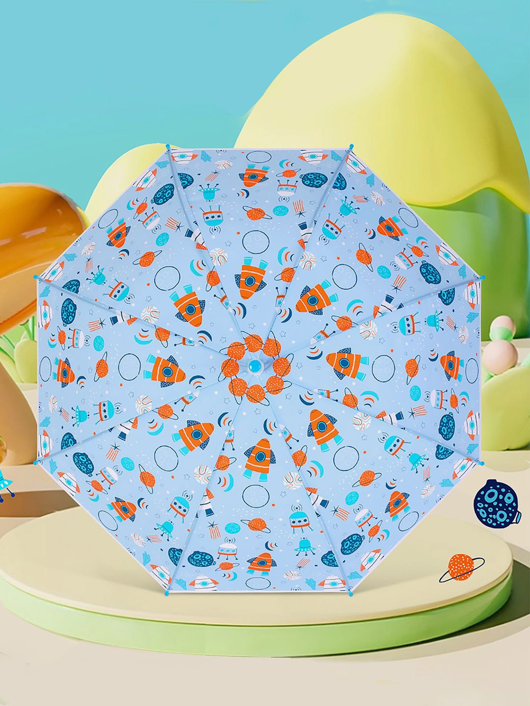 

Little Surprise Box Kids Blue & Orange Planet Space Theme Umbrella