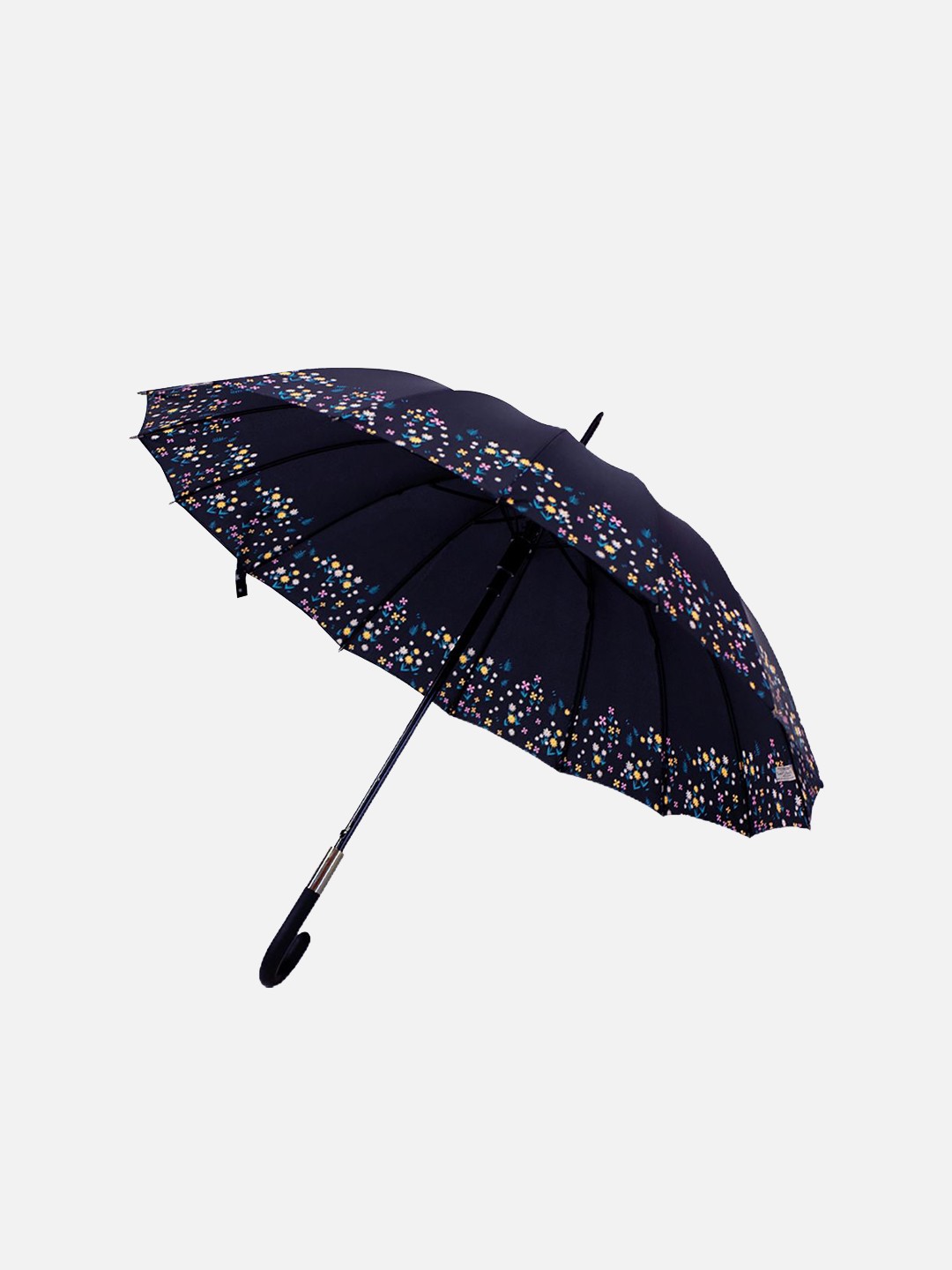 

Little Surprise Box Teens and Adults Navy Floral Border Style Umbrella, Navy blue