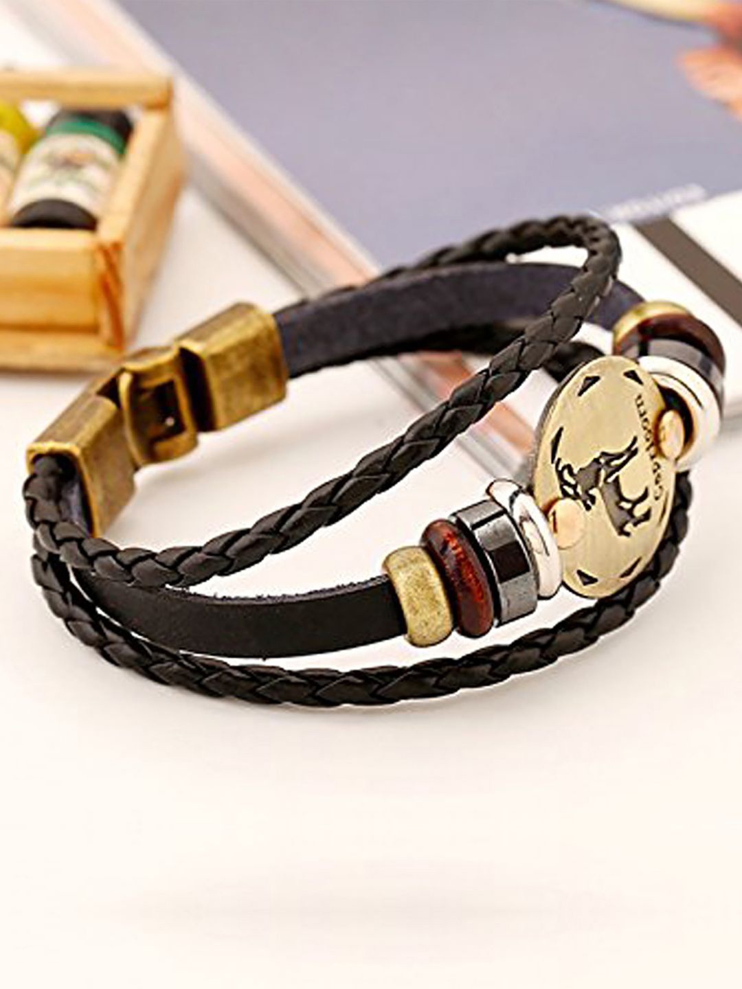 

Young & Forever Unisex Leather Multistrand Bracelet, Gold