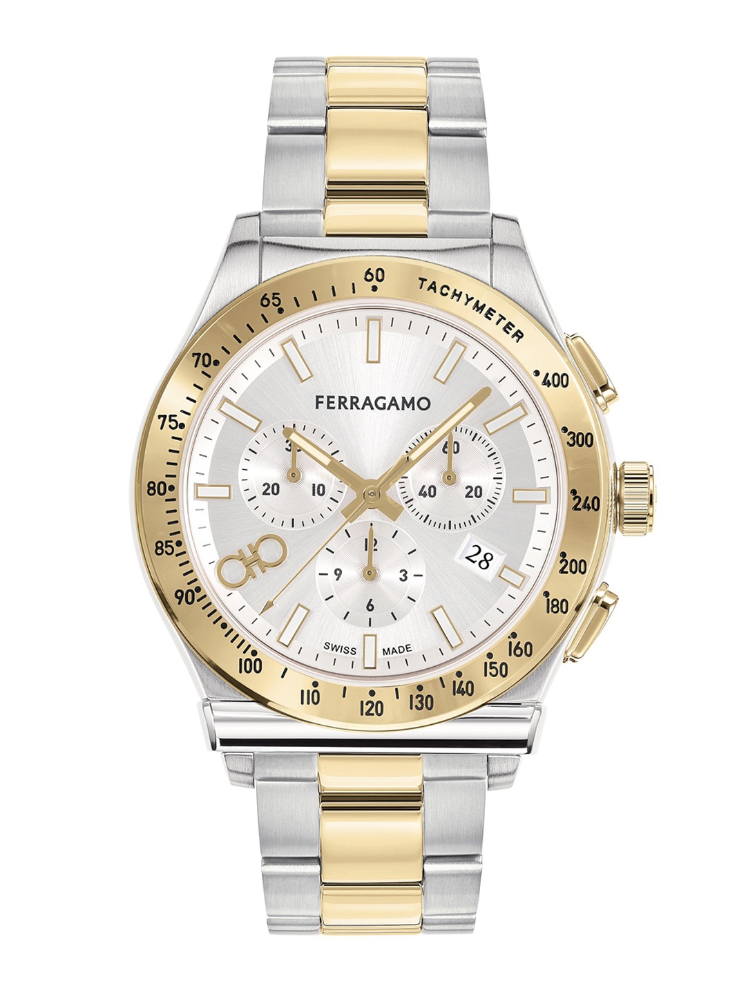 

Ferragamo Men Brass Dial & Stainless Steel Straps Analogue Watch SFKZ00523, White