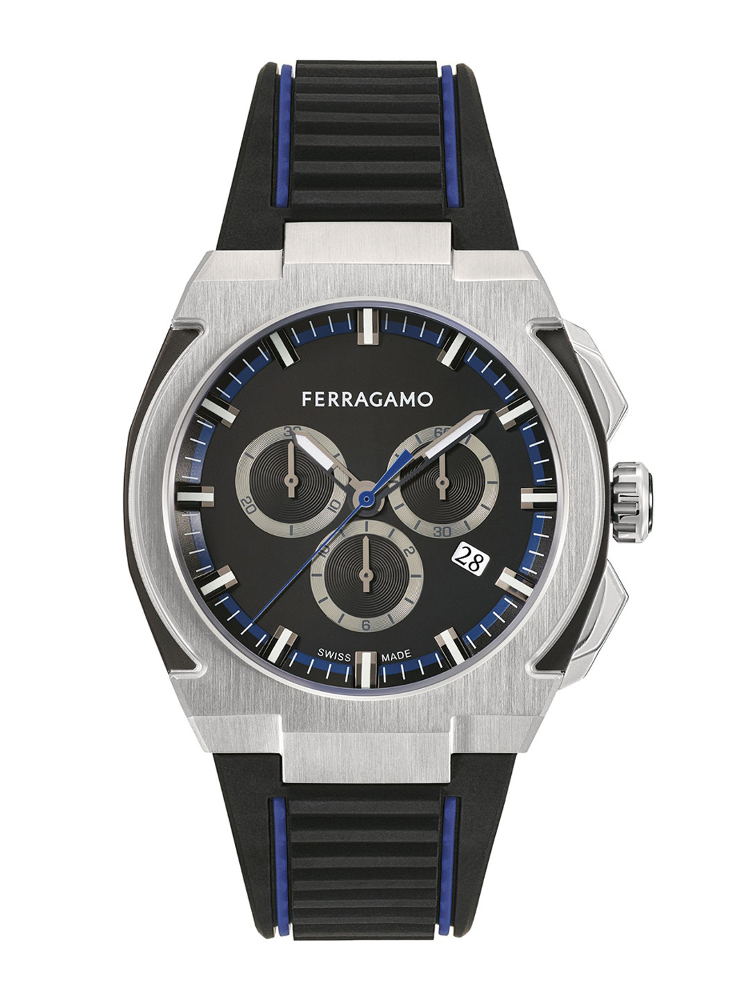 

Ferragamo Men Brass Printed Dial & Straps Analogue Watch SFK200123, Black
