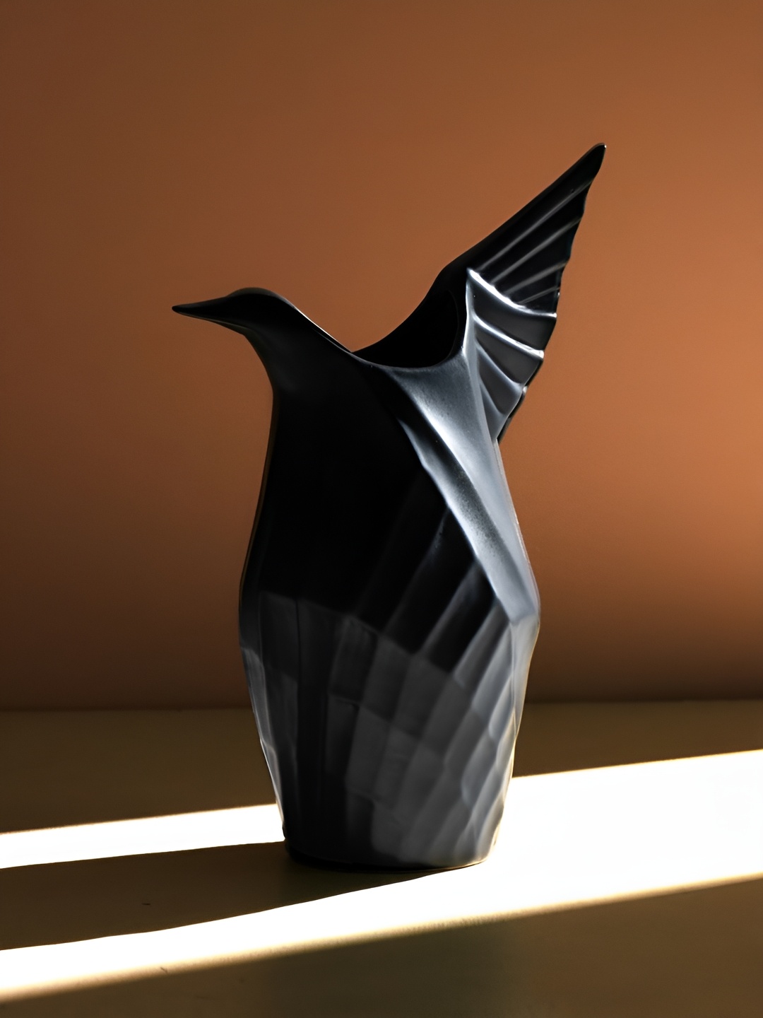 

Glimpse Home Black Origami Bird Ceramic Vase
