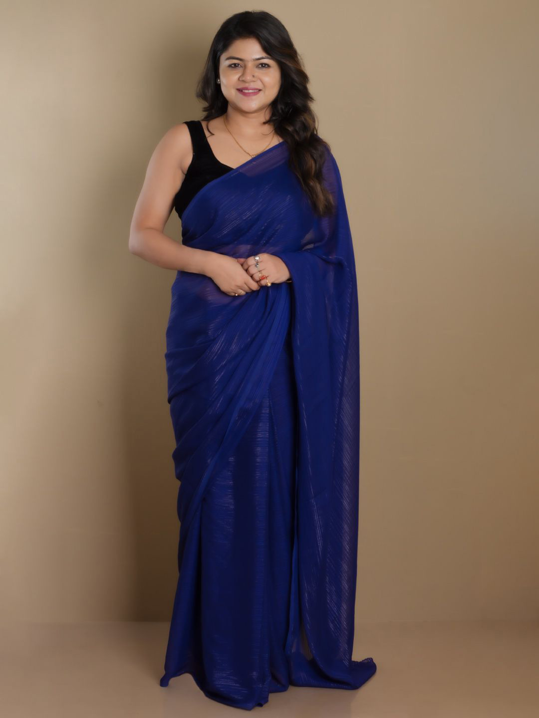 

SARIKA Pure Chiffon Saree, Blue