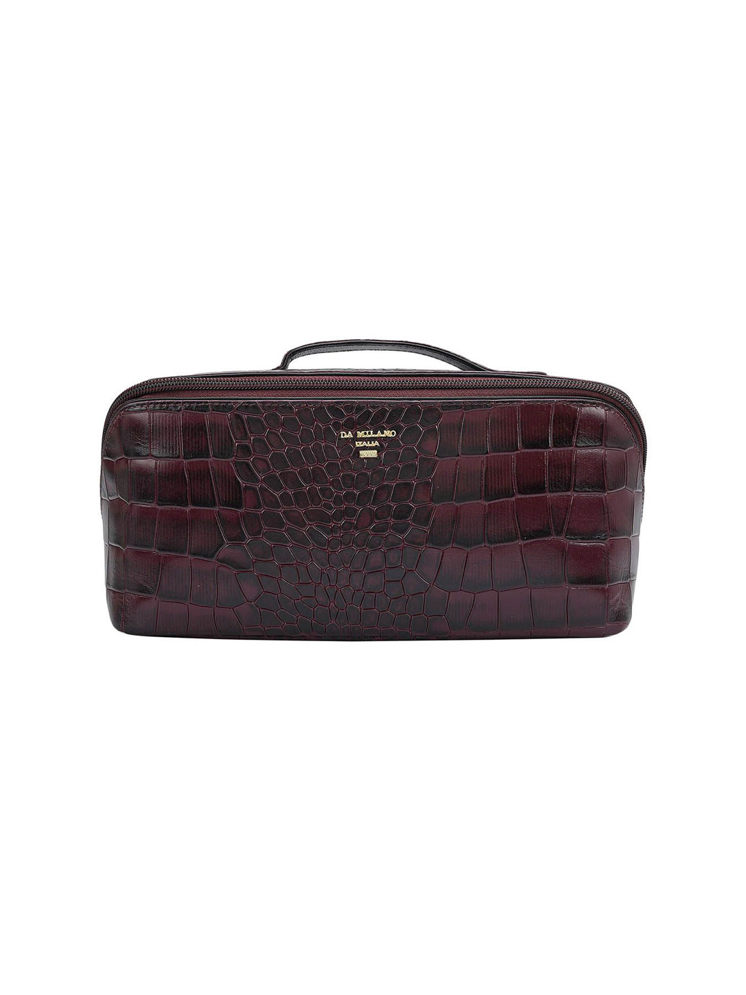

Da Milano Unisex Textured Vanity Bag Travel Accessory, Burgundy