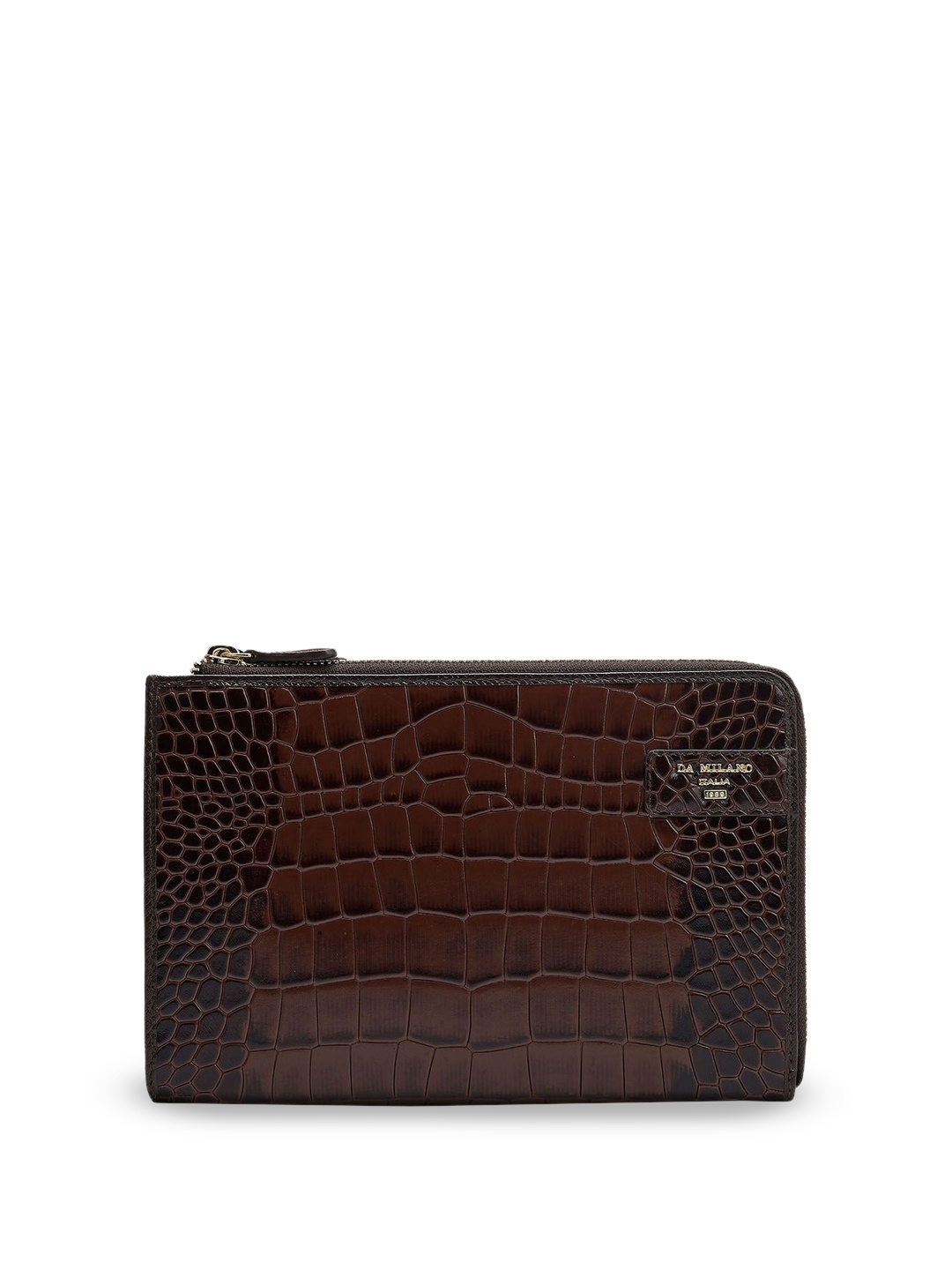 

Da Milano Unisex Textured Pouch Travel Accessory, Brown
