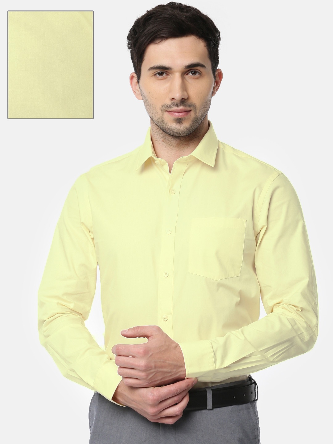 

Arrow Men Yellow Slim Fit Solid Formal Shirt