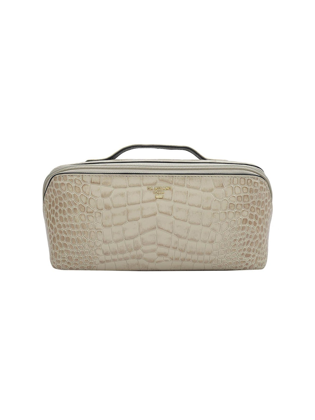 

Da Milano Unisex Textured Vanity Bag Travel Accessory, Beige