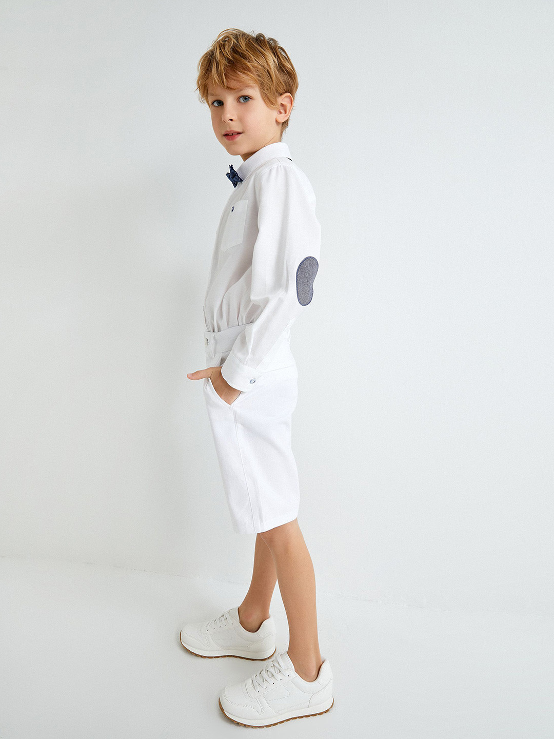 

Koton Boys Solid Long Sleeves Spread Collar Casual Shirt, White
