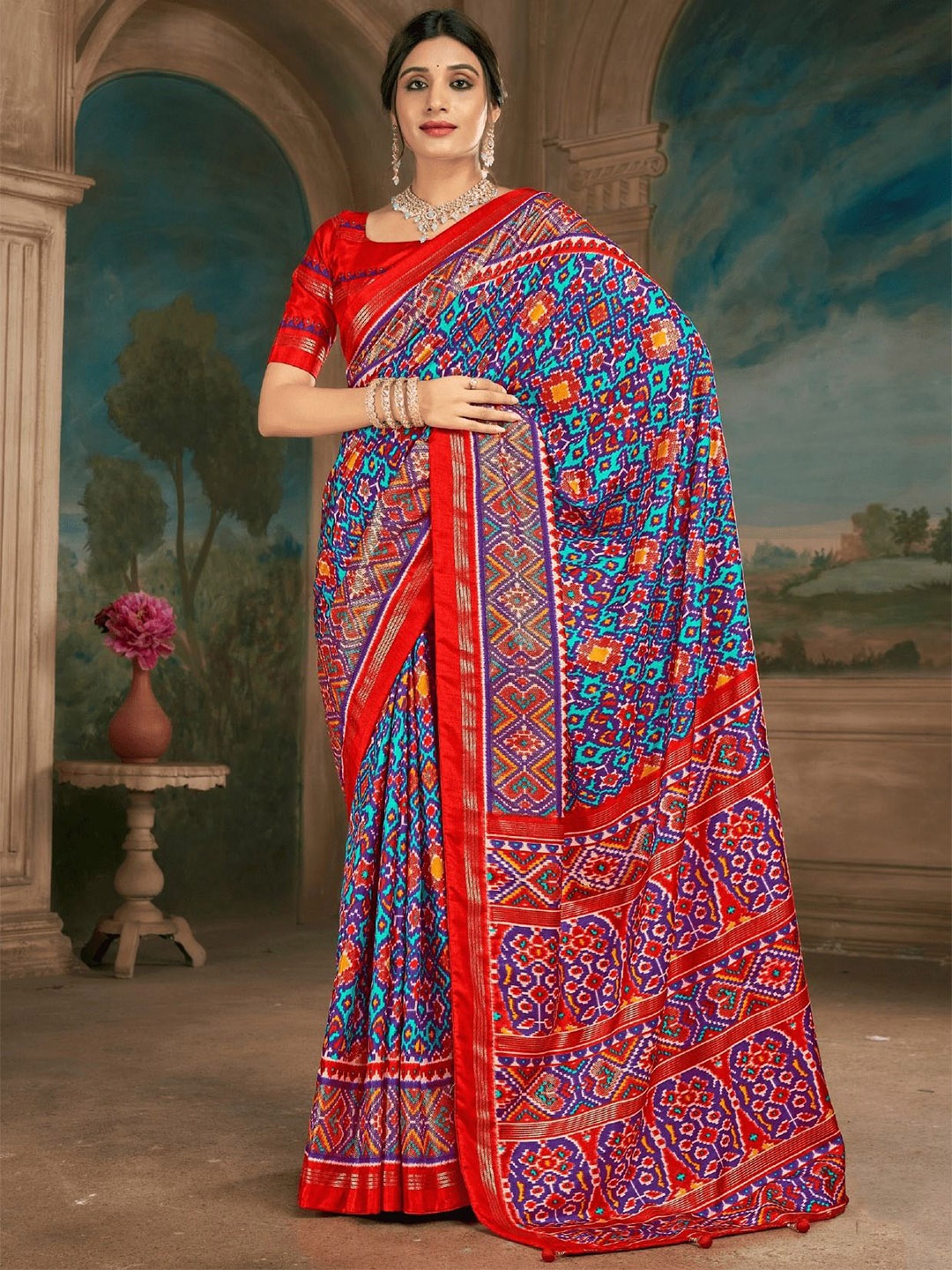

AVANSHEE Ethnic Motifs Zari Sambalpuri Saree, Blue