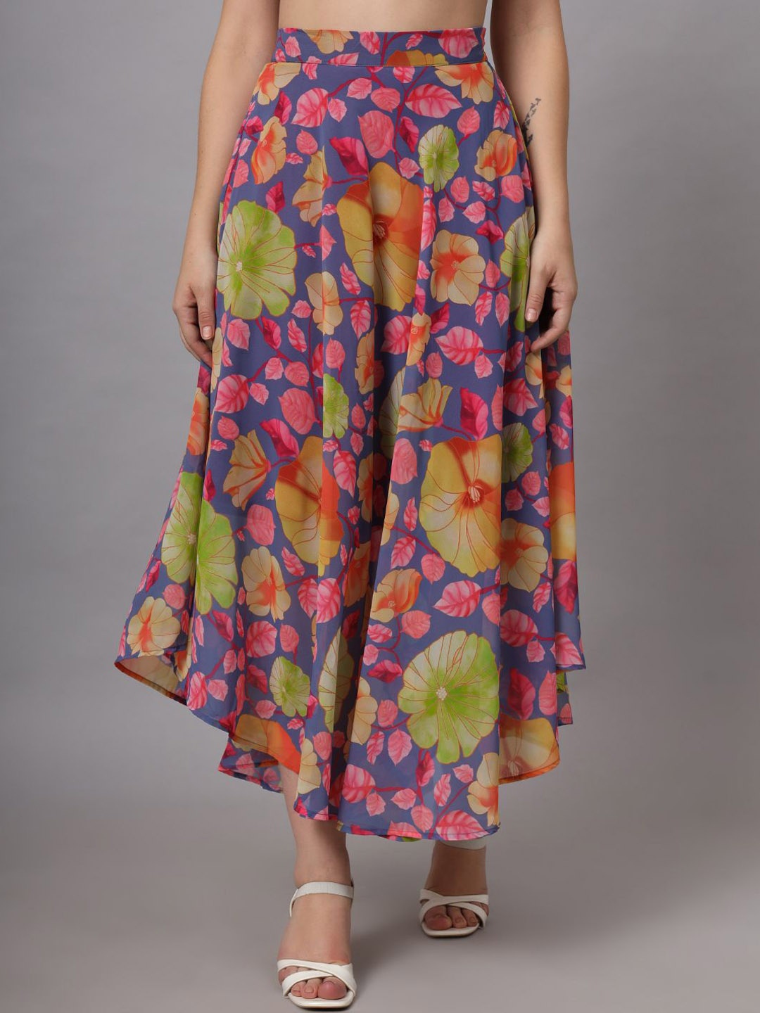 

CHARMGAL Women Floral Printed Maxi Skirt, Lavender