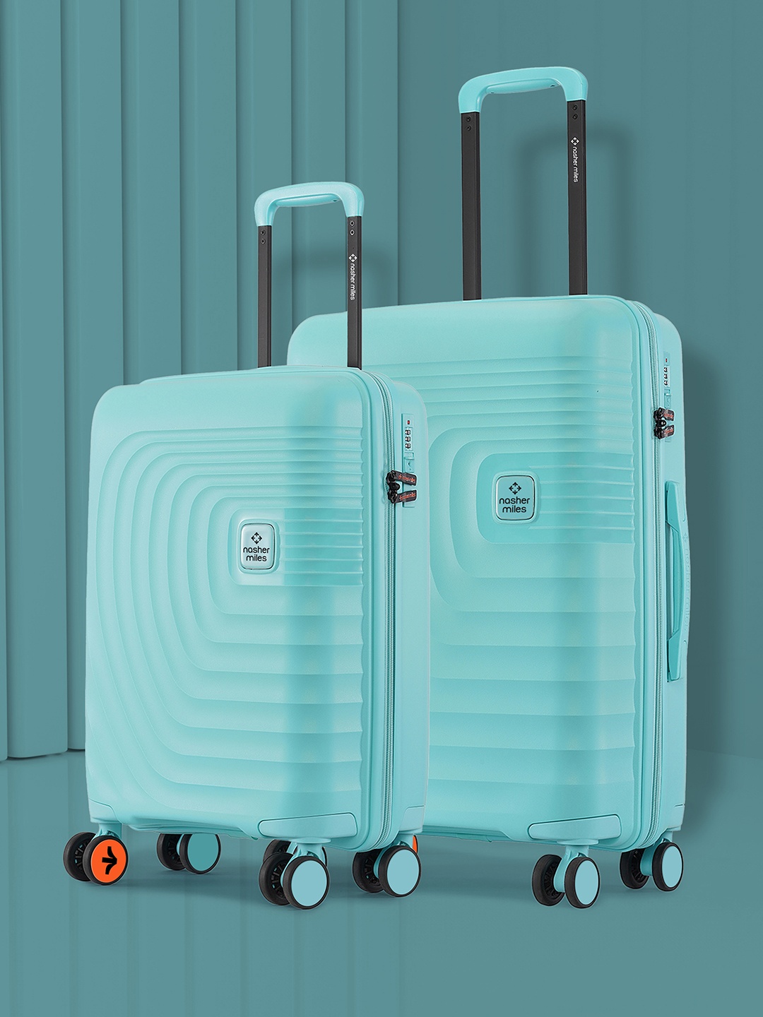 

Nasher Miles Boston Polypropylene Small-Medium Teal Trolley Bags (55-65 cm)