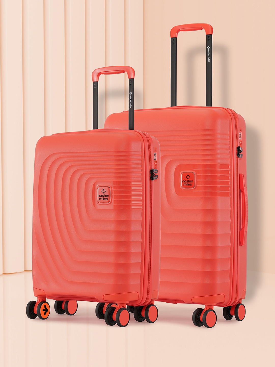 

Nasher Miles Boston Polypropylene Small-Medium Orange Trolley Bags (55-65 cm)