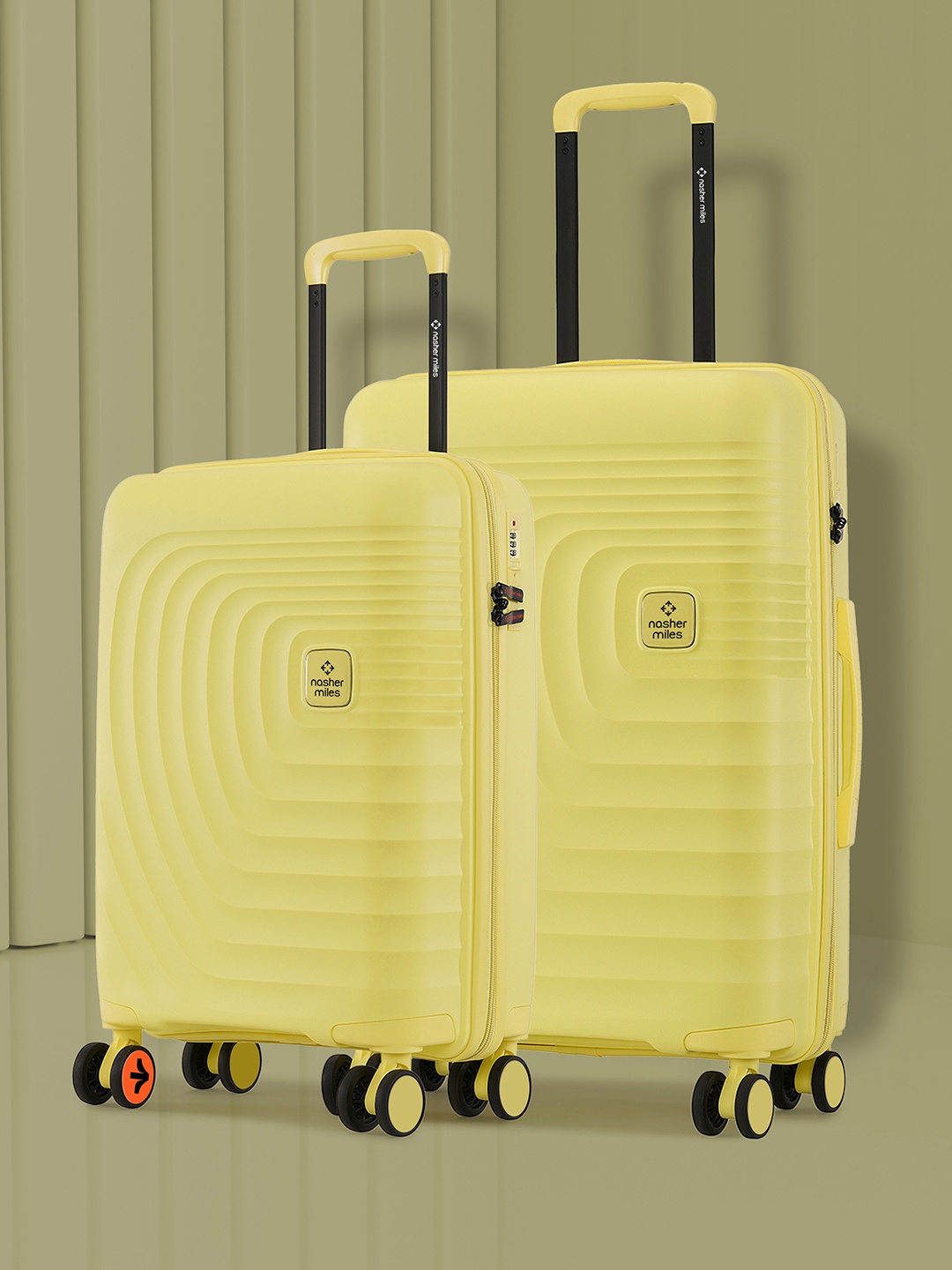 

Nasher Miles Boston Polypropylene Small-Medium Yellow Trolley Bags (55-65 cm)