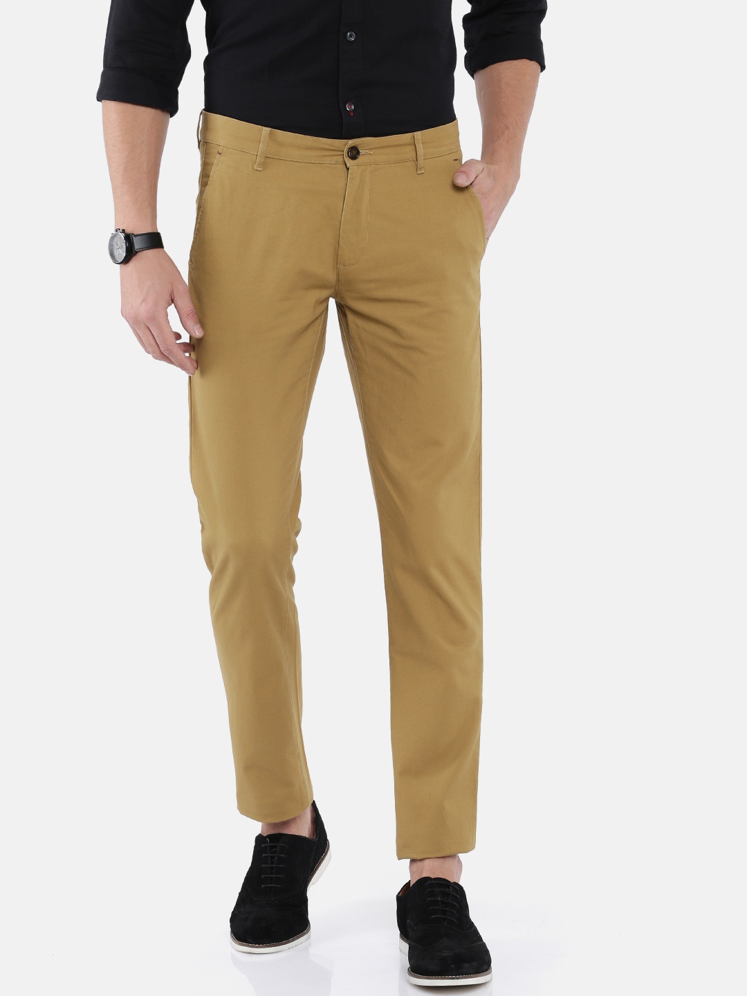 

Arrow Sport Men Khaki Urban Slim Slim Fit Solid Regular Trousers