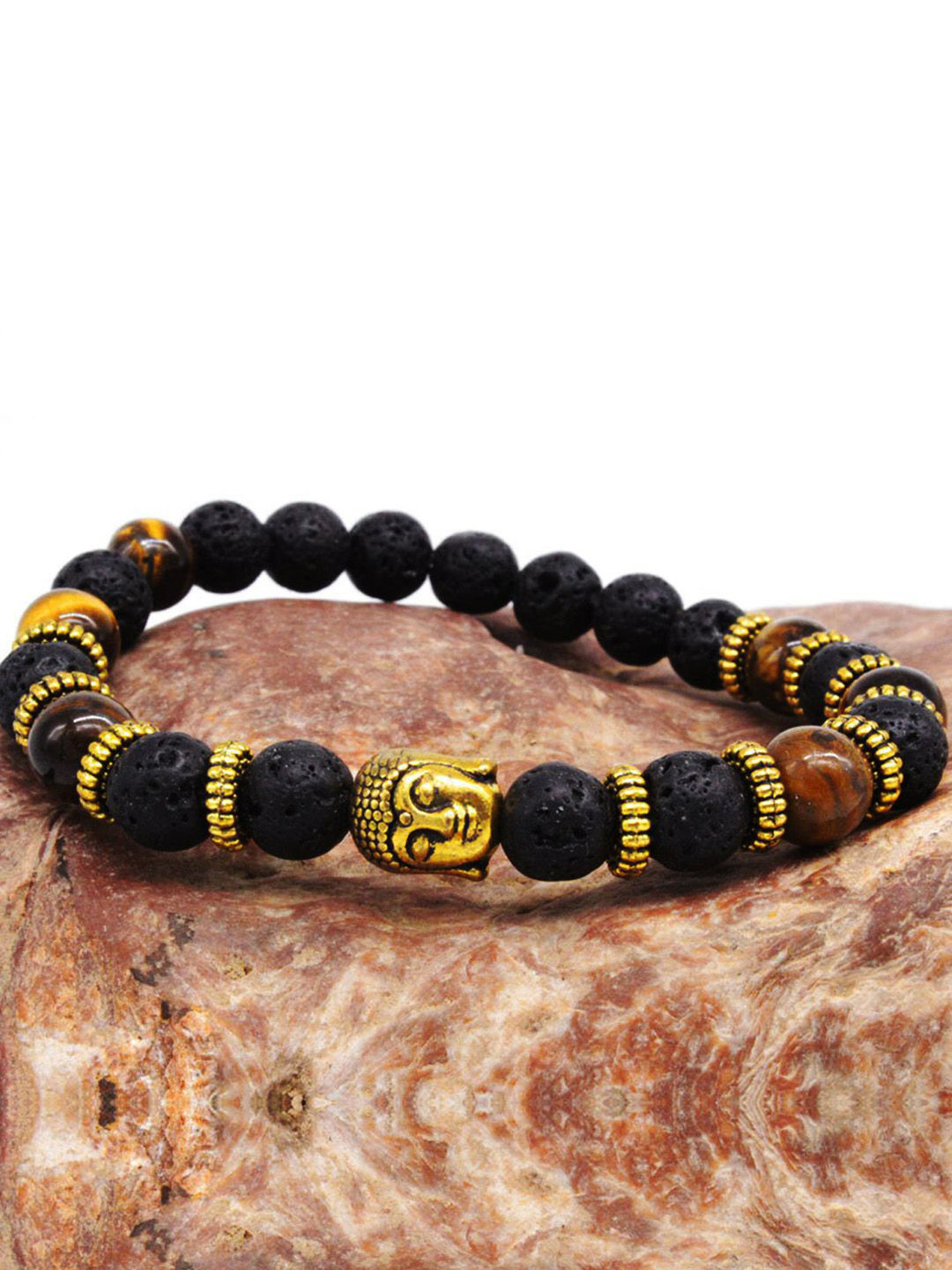

Young & Forever Unisex Tigers Eye Elasticated Bracelet, Gold