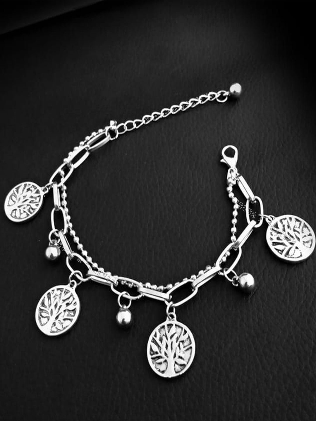 

Young & Forever Brass-Plated Charm Bracelet, Silver