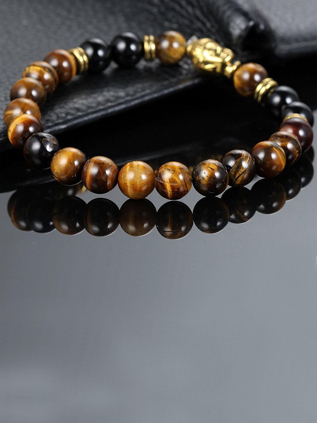 

Young & Forever Unisex Crystal Beaded Elasticated Bracelet, Brown