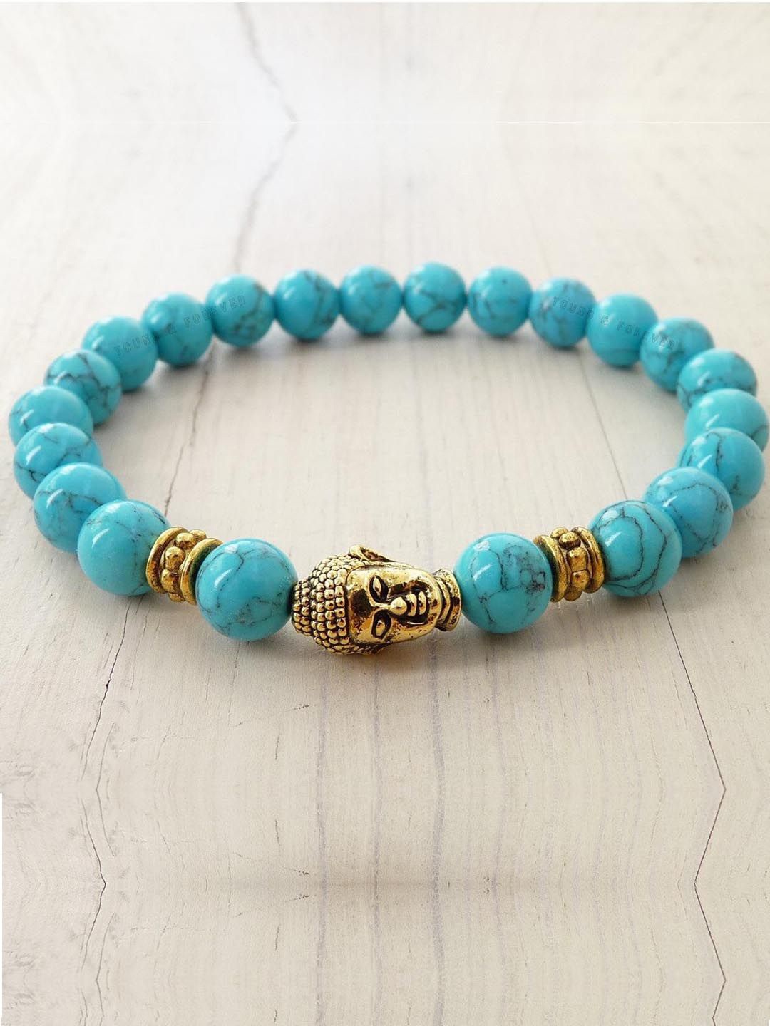 

Young & Forever Unisex Buddha Crystal Turquoise Elasticated Bracelet, Turquoise blue