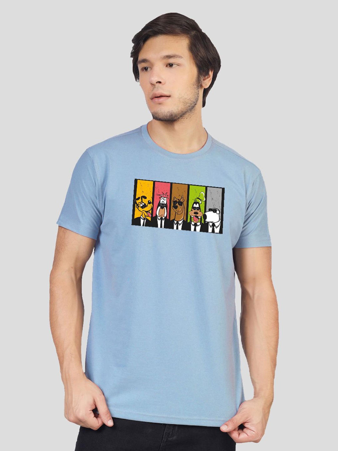 

Greylongg Men Graphic Printed Round Neck T-shirt, Blue