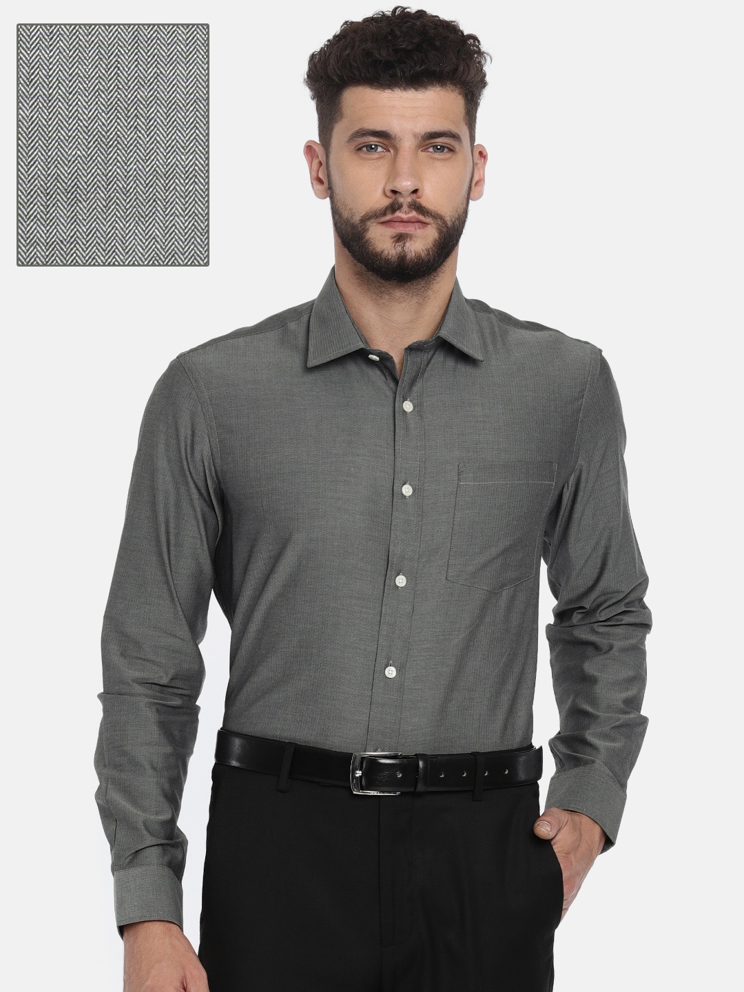 

Arrow Men Grey Regular Fit Solid Formal Shirt