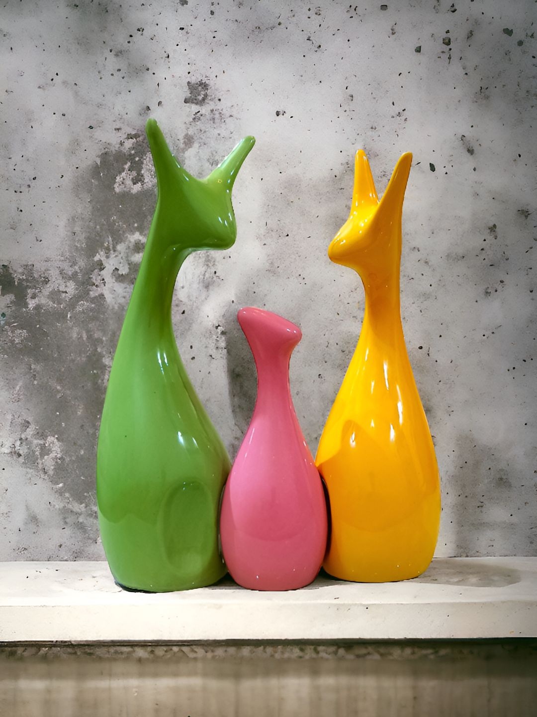 

SANKALAN CREATIONS Green 3 Pieces Fengshui Figurine Showpiece