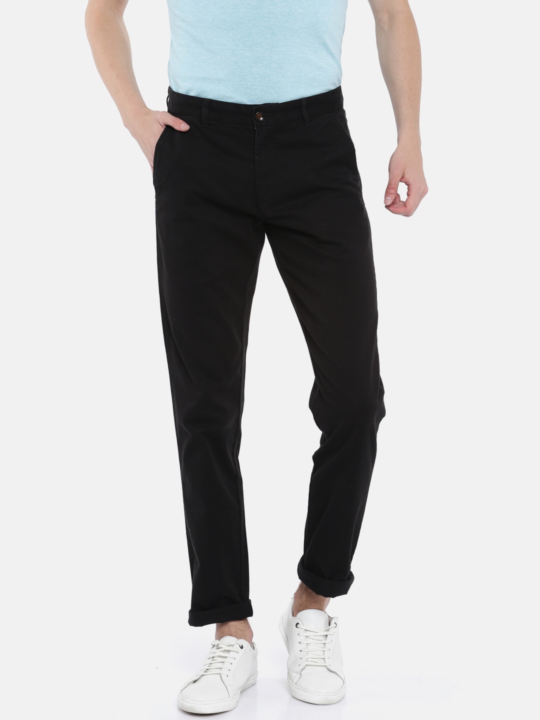 

Arrow Sport Men Black Chrysler Slim Fit Solid Regular Trousers