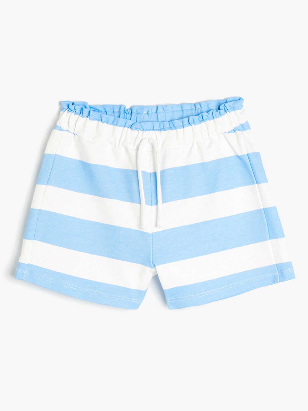 

Koton Girls Striped Technology Mid-Rise Shorts, Blue