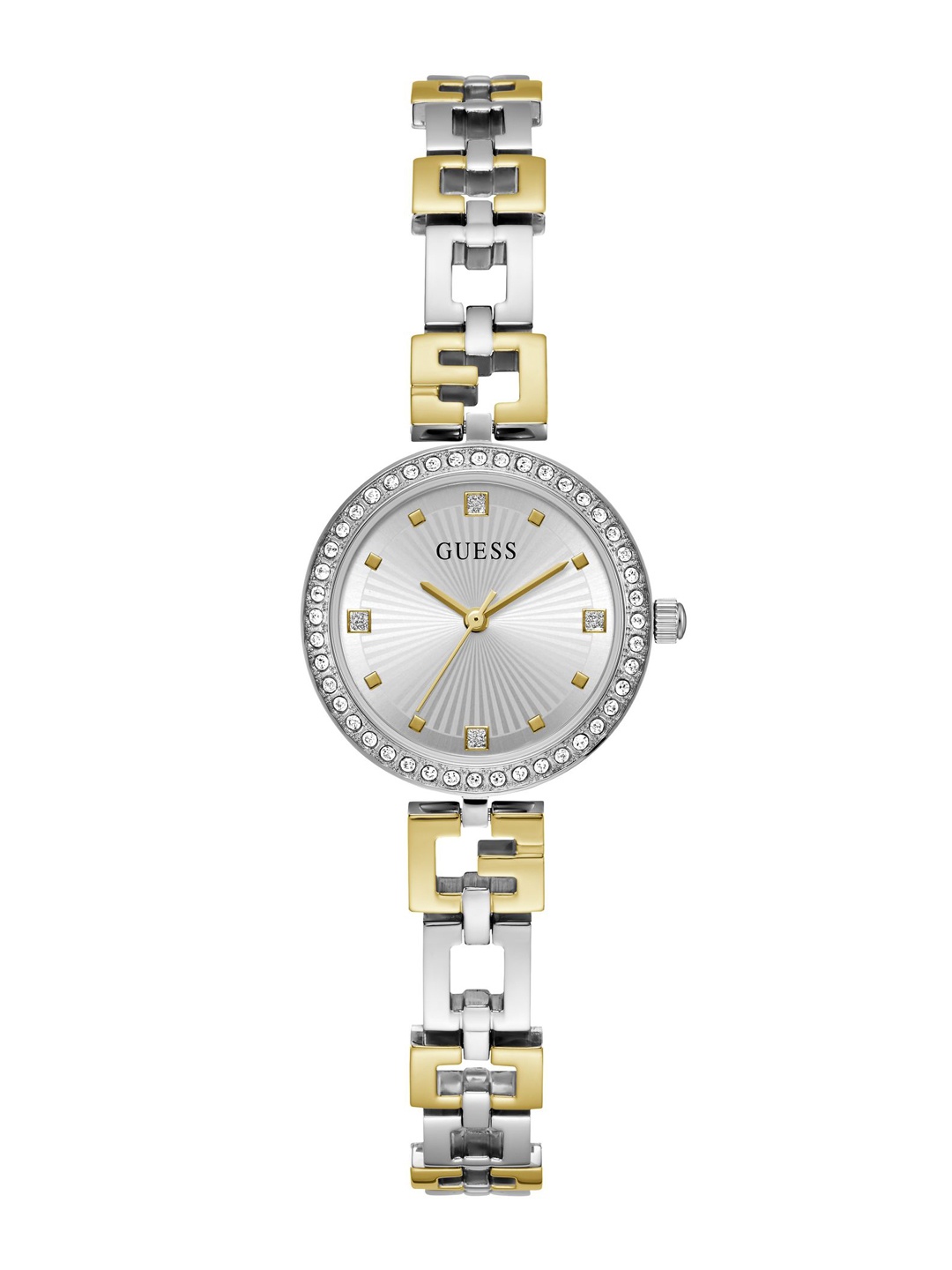 

GUESS Women Dress Lady G Embellished Bezel Analogue Watch GW0656L1, Silver