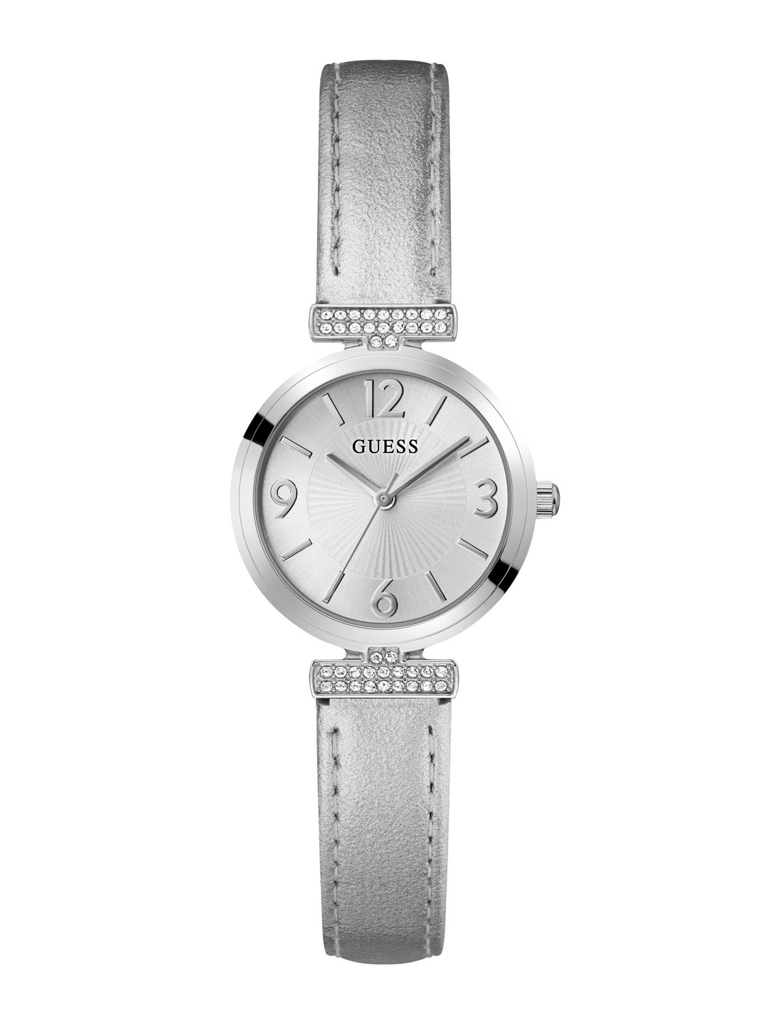 

GUESS Women Bejeweled Array Analogue Watch GW0614L1, Silver