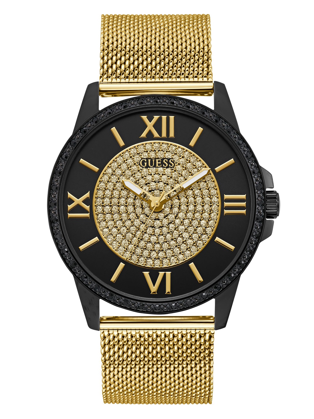 

GUESS Men Trend Breaker Embellished Dial Analogue Watch U1434G2M, Black