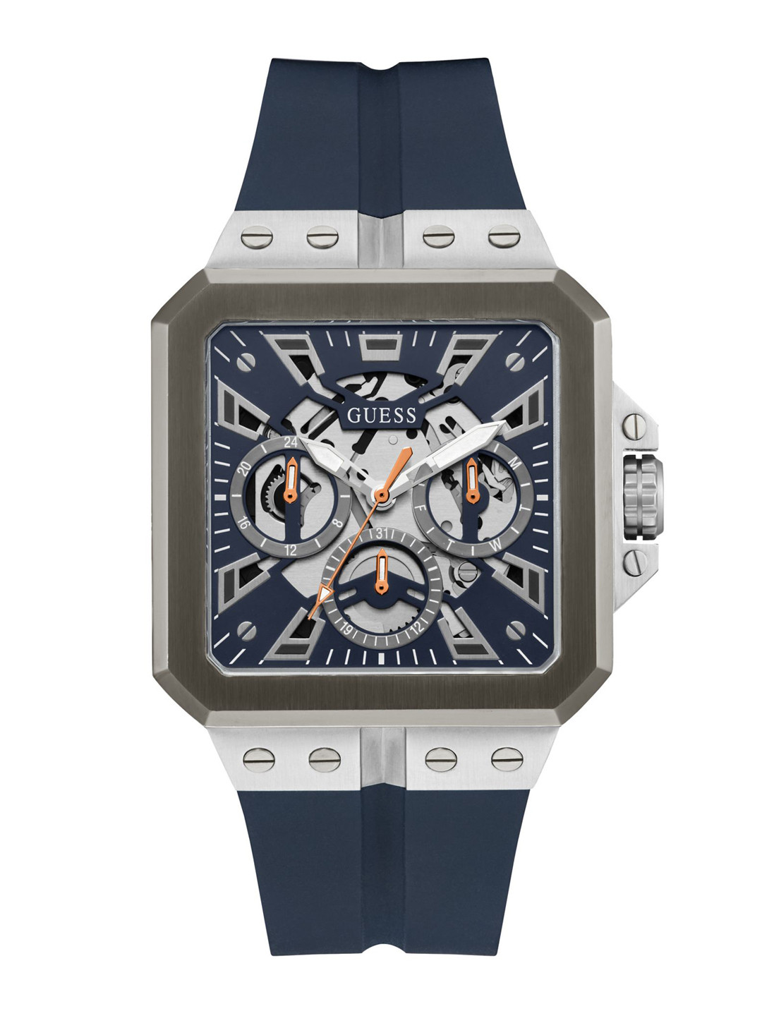

GUESS Men Sport Leo Multifunction Analogue Multi Function Watch GW0637G1, Navy blue