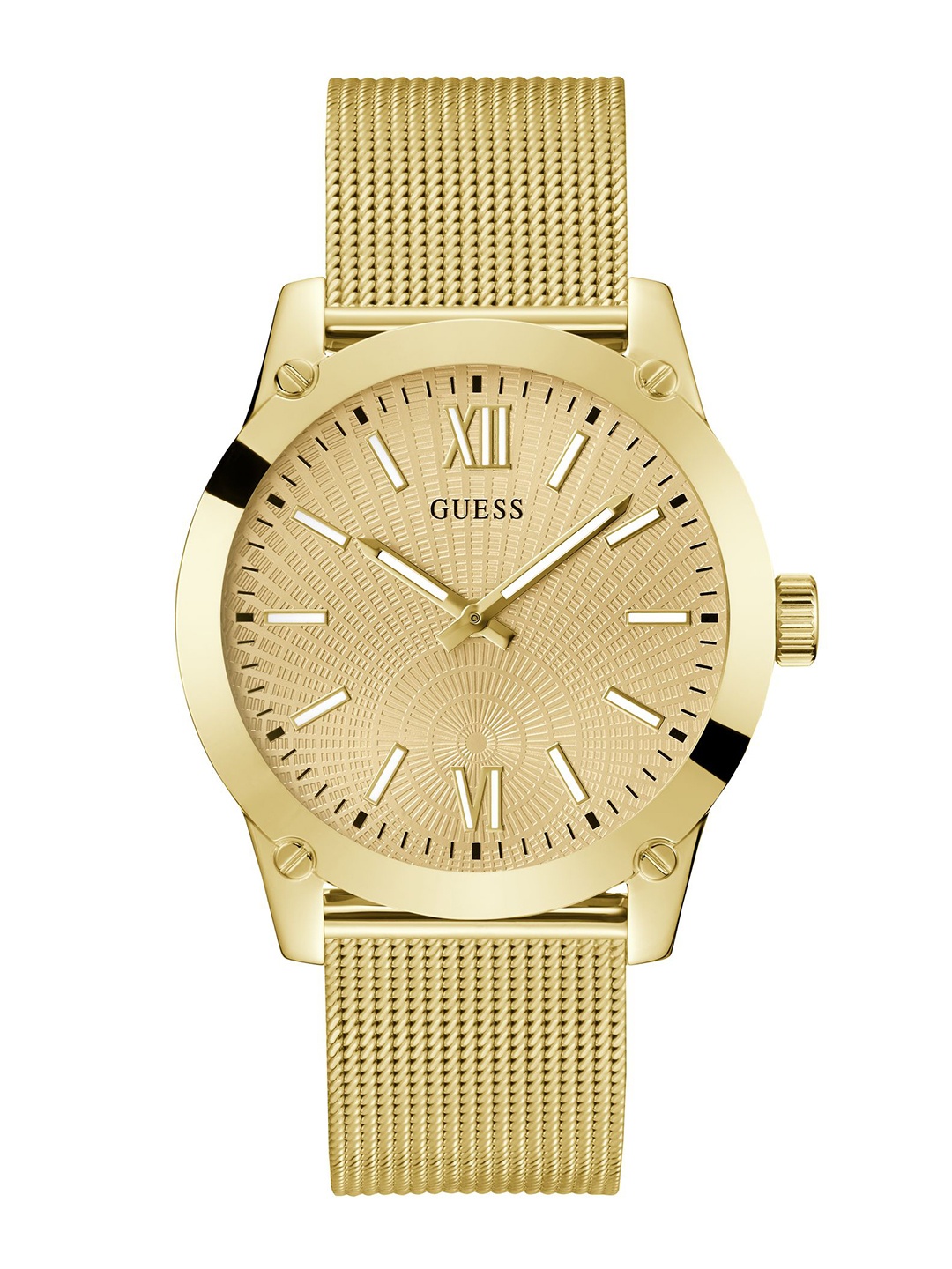 

GUESS Men Dress Crescent Analogue Watch GW0629G2, Champagne