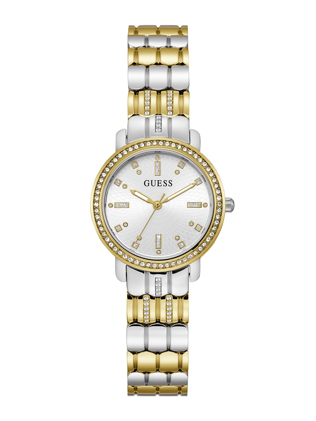 

GUESS Women Dress Hayley Embellished Analogue Watch GW0612L2, White