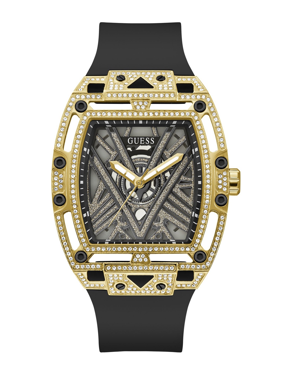 

GUESS Men Trend Legend Embellished Dial Analogue Watch GW0564G1, Black