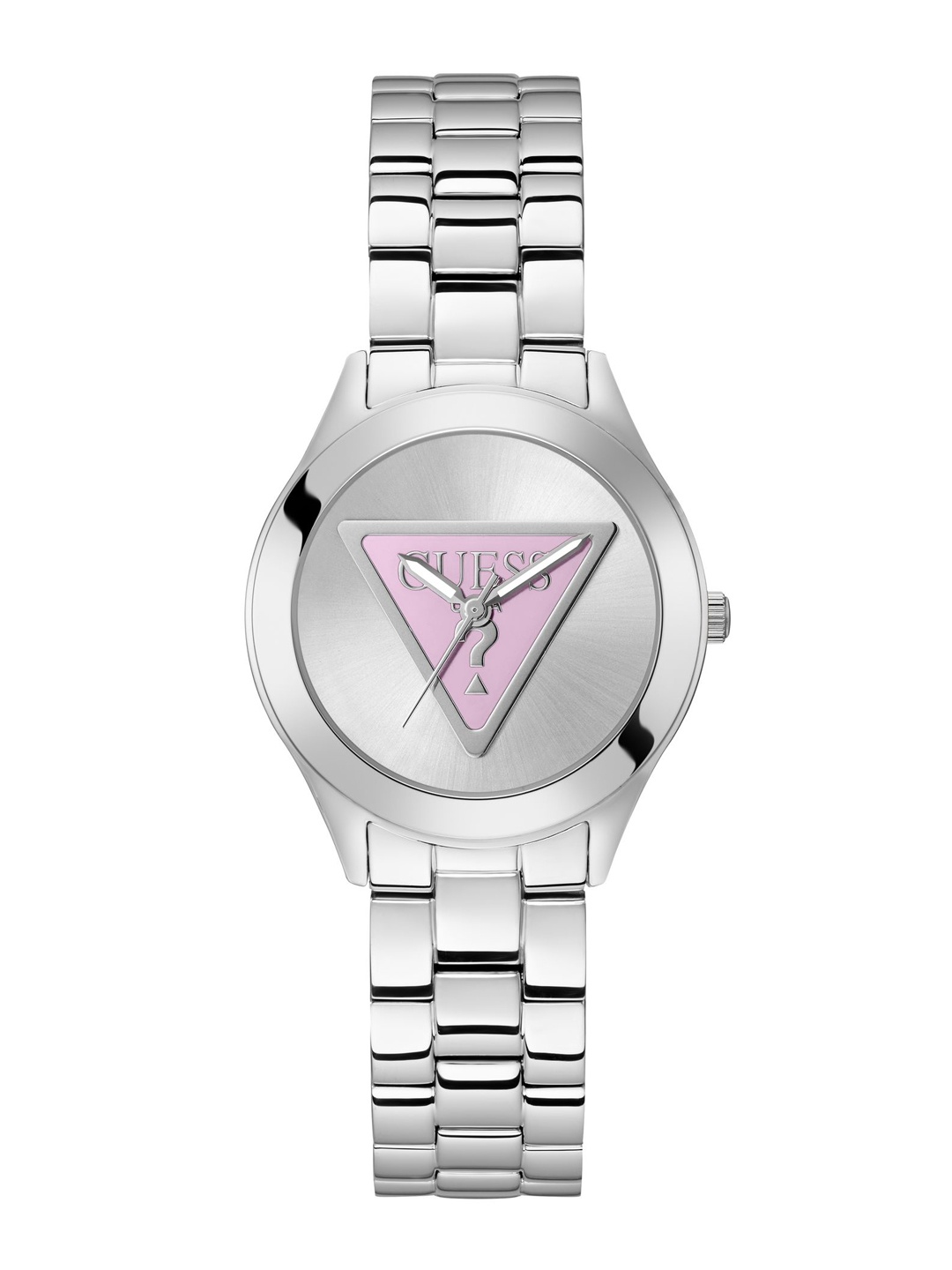 

GUESS Women Trend Tri Plaque Patterned Analogue Watch GW0675L1, Silver