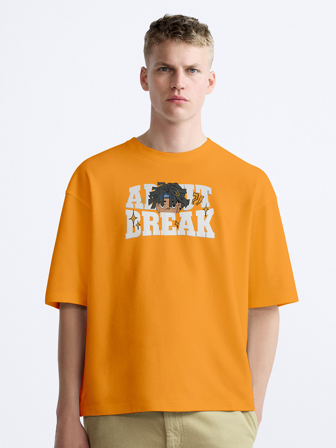 

BAESD Men Applique T-shirt, Mustard