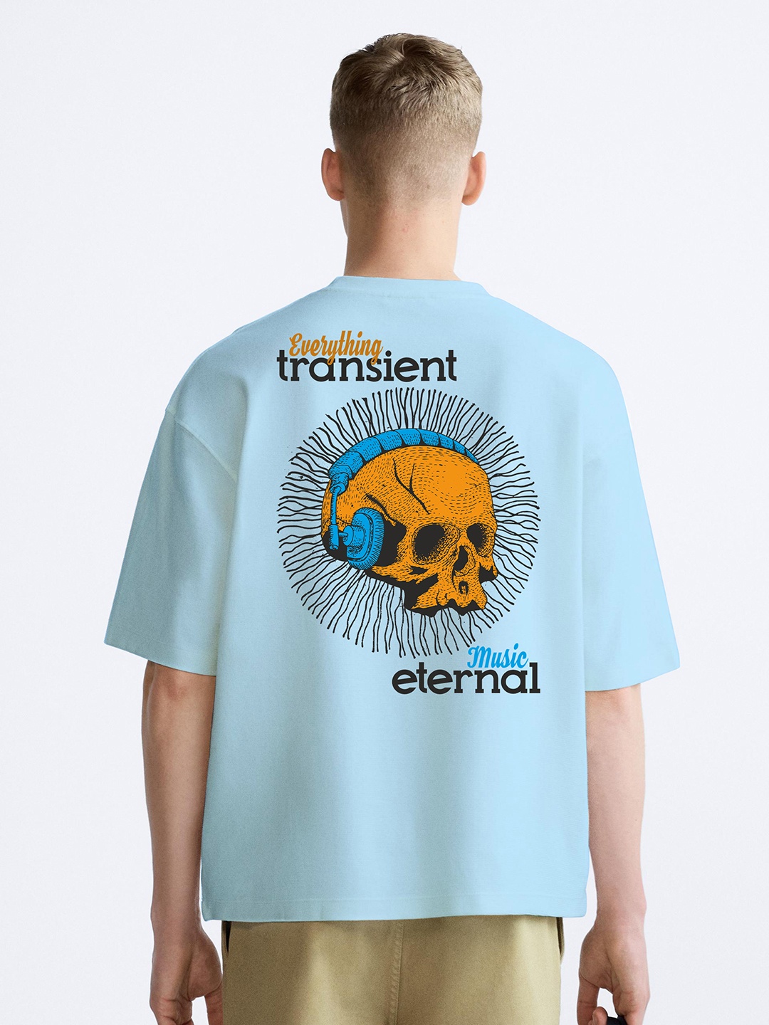 

BAESD Men Typography Printed Applique T-shirt, Blue