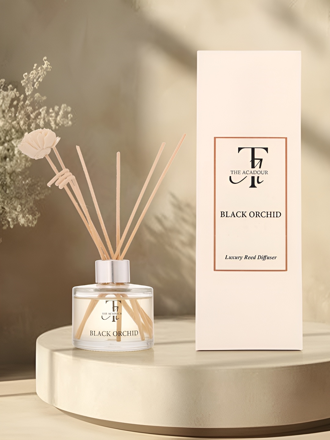 

THE ACADOUR Black Orchid Reed Diffuser 100ml, Transparent