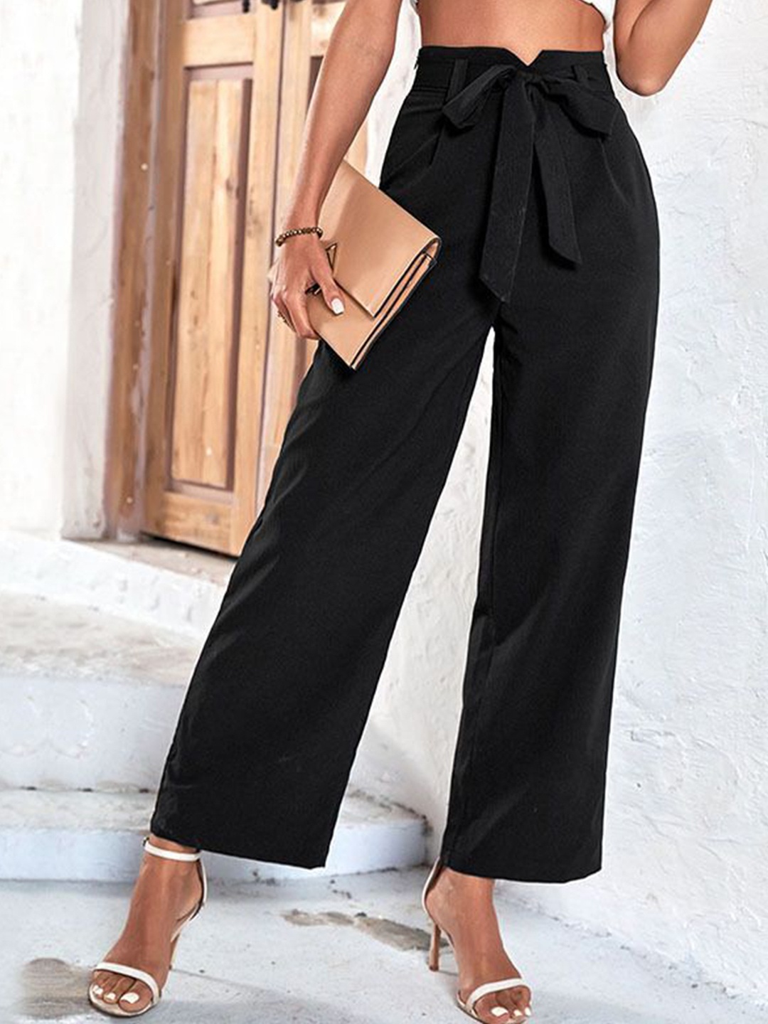 

StyleCast Women Mid-Rise Regular Fit Trousers, Black