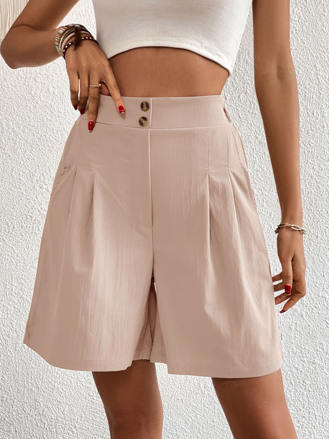 

StyleCast Beige Women Mid-Rise Shorts