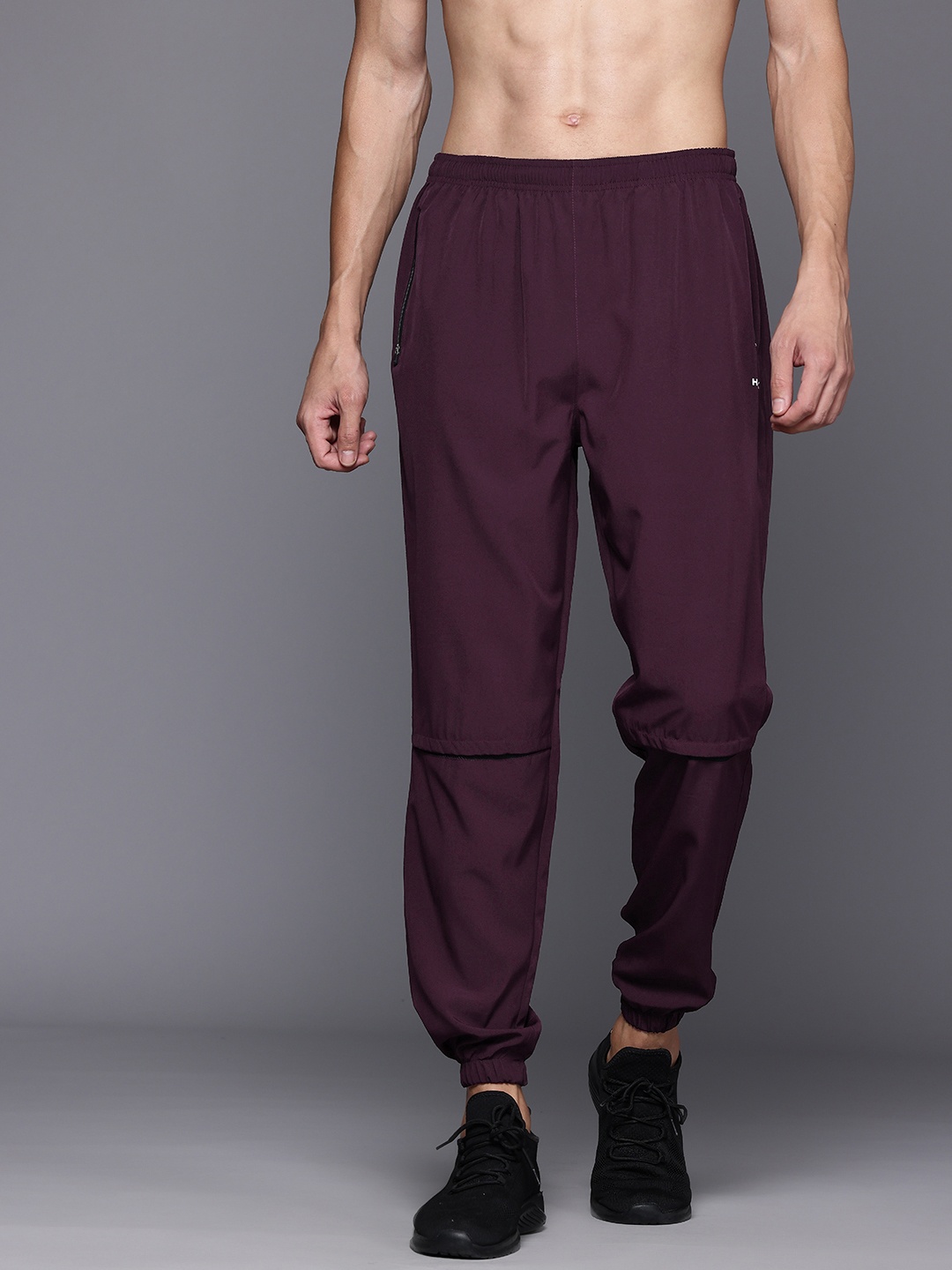 

HRX by Hrithik Roshan Men Rapid-Dry Training Joggers, Burgundy