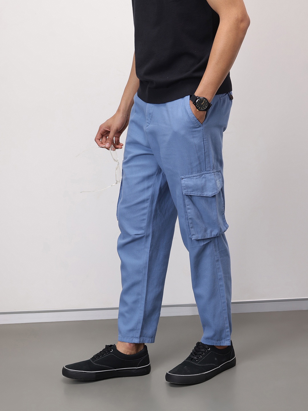 

ether Envelope Men Pure Cotton Cargos, Blue