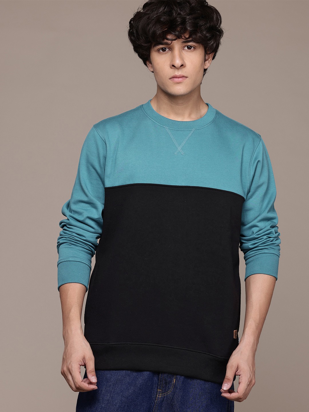

The Roadster Lifestyle Co. Colourblocked Sweatshirt, Blue