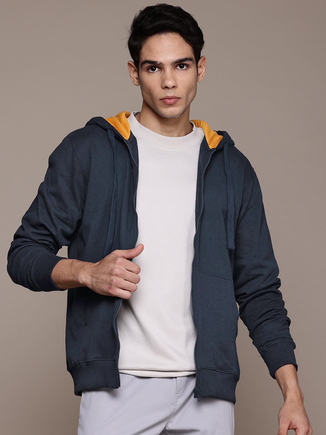 

The Roadster Lifestyle Co. Front Open Hooded Sweatshirt, Navy blue