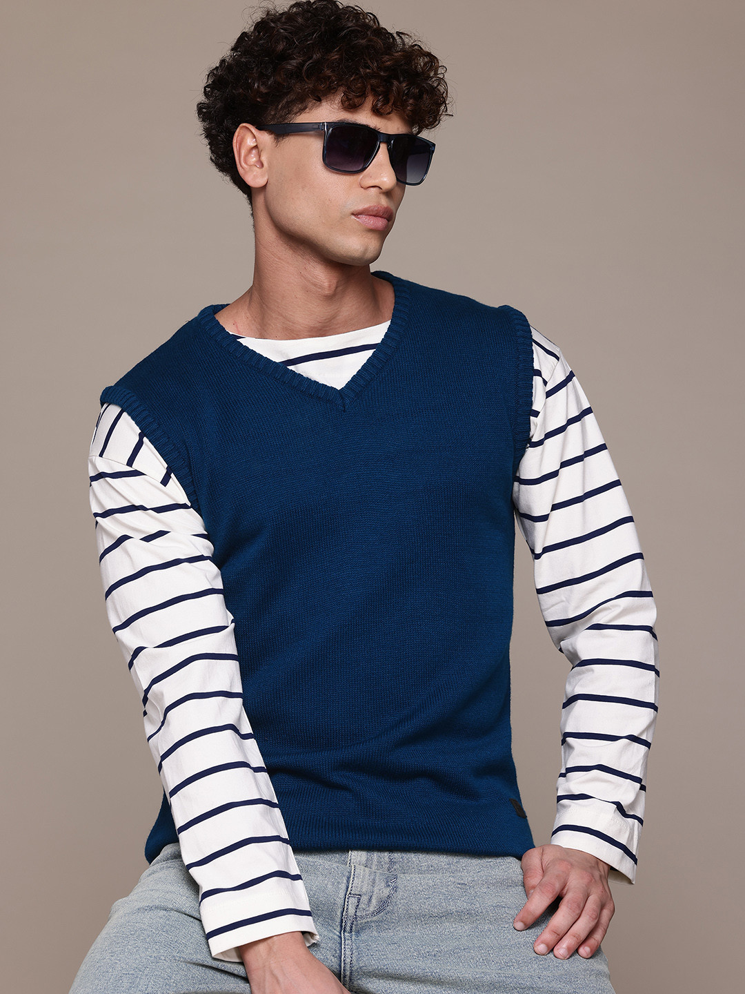 

The Roadster Lifestyle Co. Acrylic Sweater Vest, Blue