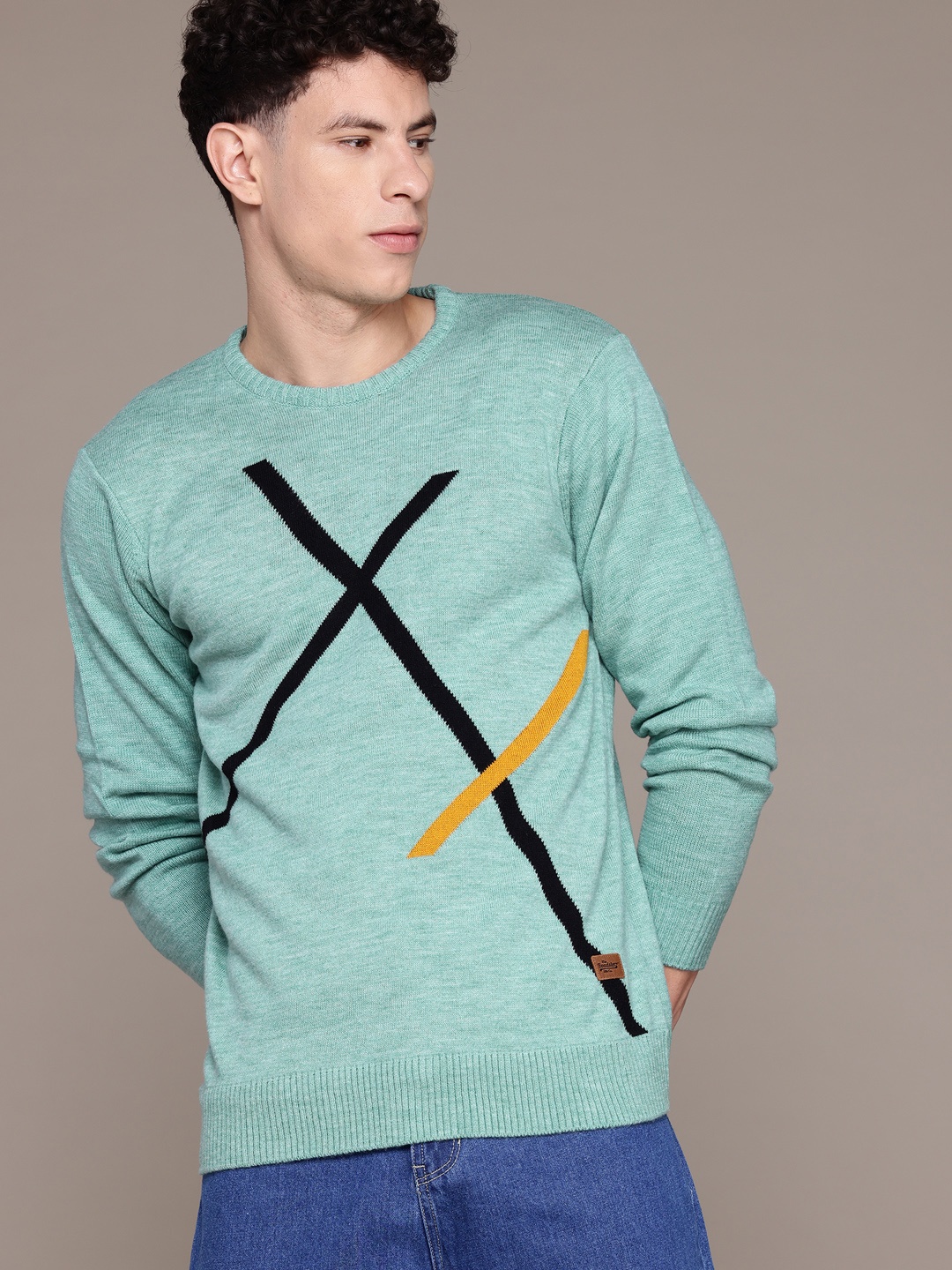 

The Roadster Lifestyle Co. Self-Design Pure Acrylic Pullover, Sea green